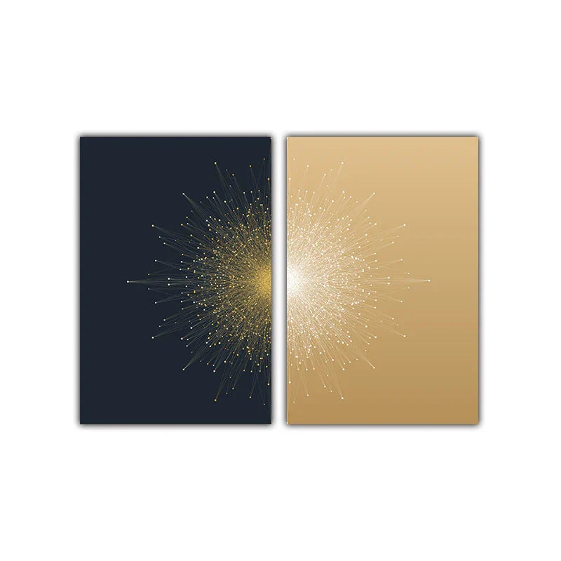 Kontrastierende Farbe Abstrakte Partikel Geometrie Wandkunst Fine Art Leinwanddrucke Bilder Für Wohnzimmer Schlafzimmer Bürodekor | Brehn