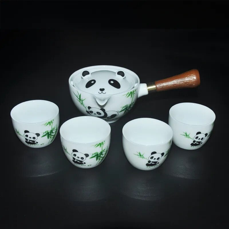 VIvolux | Panda Spin Rotierendes Teeset