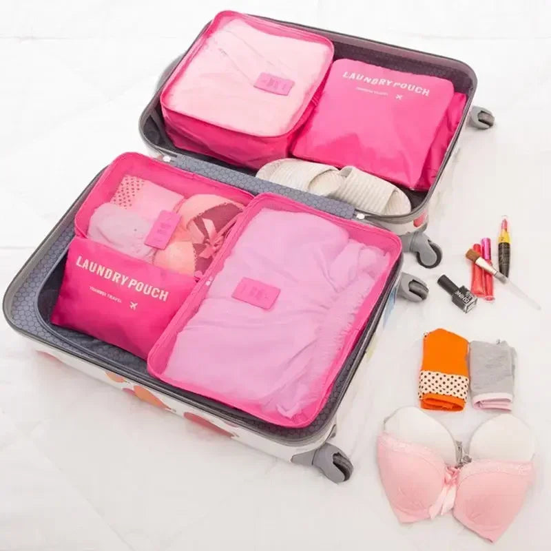 Brehn | ReiseLina Kofferorganizer Set | 6-teilig | Wasserdicht & Platzsparend | Aus Oxford-Stoff