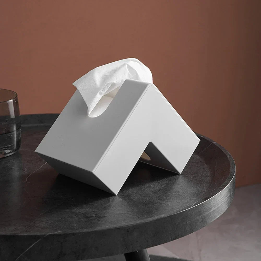 Minimalist Abstract L-förmiger skulpturaler Taschentuchspender für Wohnzimmer Kaffeetisch Küche Arbeitsplatte Desktop Nordic Stil Wohnkultur | Brehn