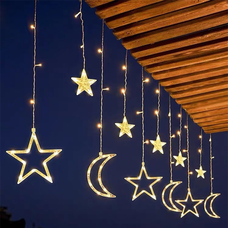 Brehn | Solar Moon Star Lampe LED Lichterkette Dekoration