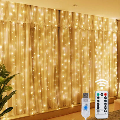Lichtervorhang LED – USB-gesteuerte Lichterkette für Fenster und Zimmerdeko | Brehn