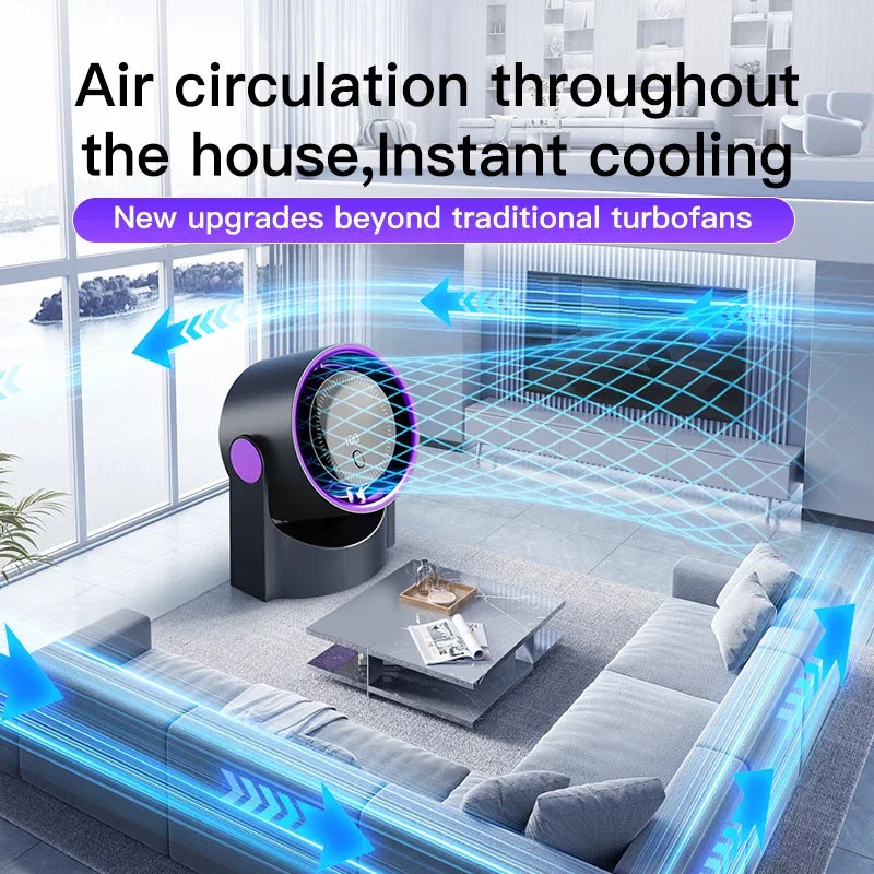 Brehn | Airiqo bladeless USB-Ventilator | 100 Stufen | Flüsterleise & energieeffizient | Tragbar & wandmontierbar