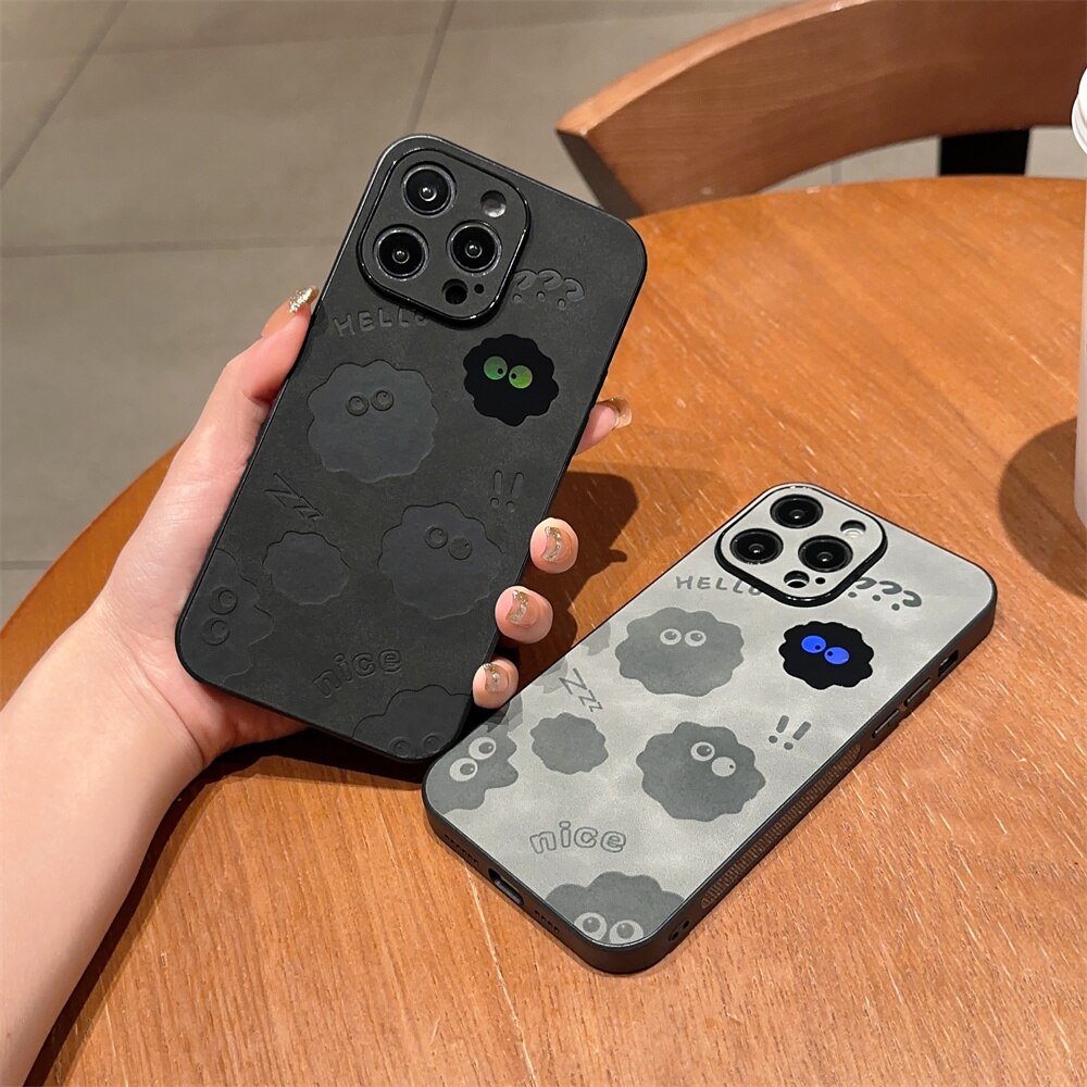 Brehn | Süßes Monster Stoßfestes Leder iPhone Etui