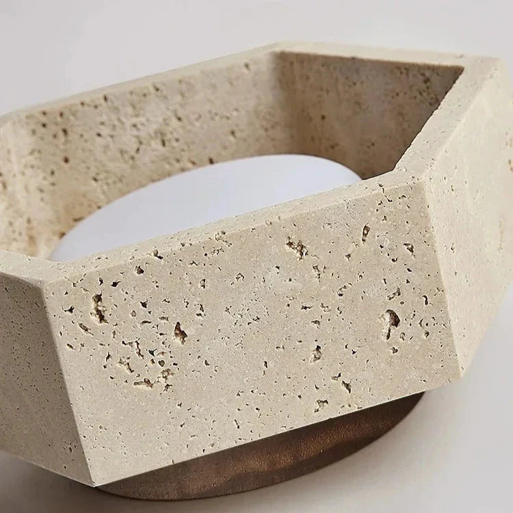 Brehn | Wabi Sabi Travertin LED Deckenlampe