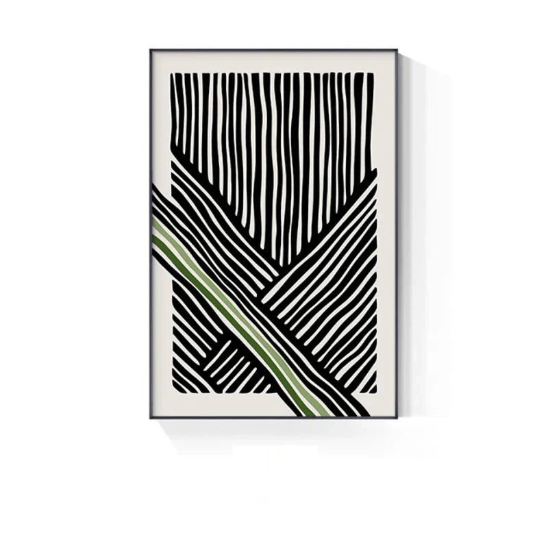 Abstract Grünes Geometrisches Linienkunst Wandkunst Fine Art Leinwanddrucke Bilder Für Modernes Apartment Wohnzimmer Home Office Kunst Dekor | Brehn