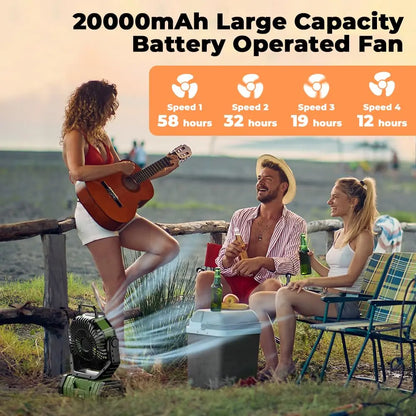 Camping Ventilator mit 20.000mAh Akku, LED Licht & Fernbedienung – AirMate | Brehn