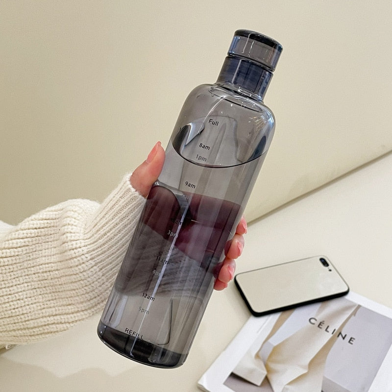 Brehn | Zeit Skala hitzebeständiger Glas Wasserflasche