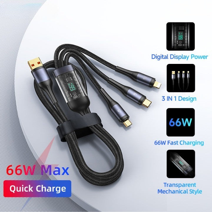 Brehn | 3in1 Digital Display Schnelles Laden Universalkabel