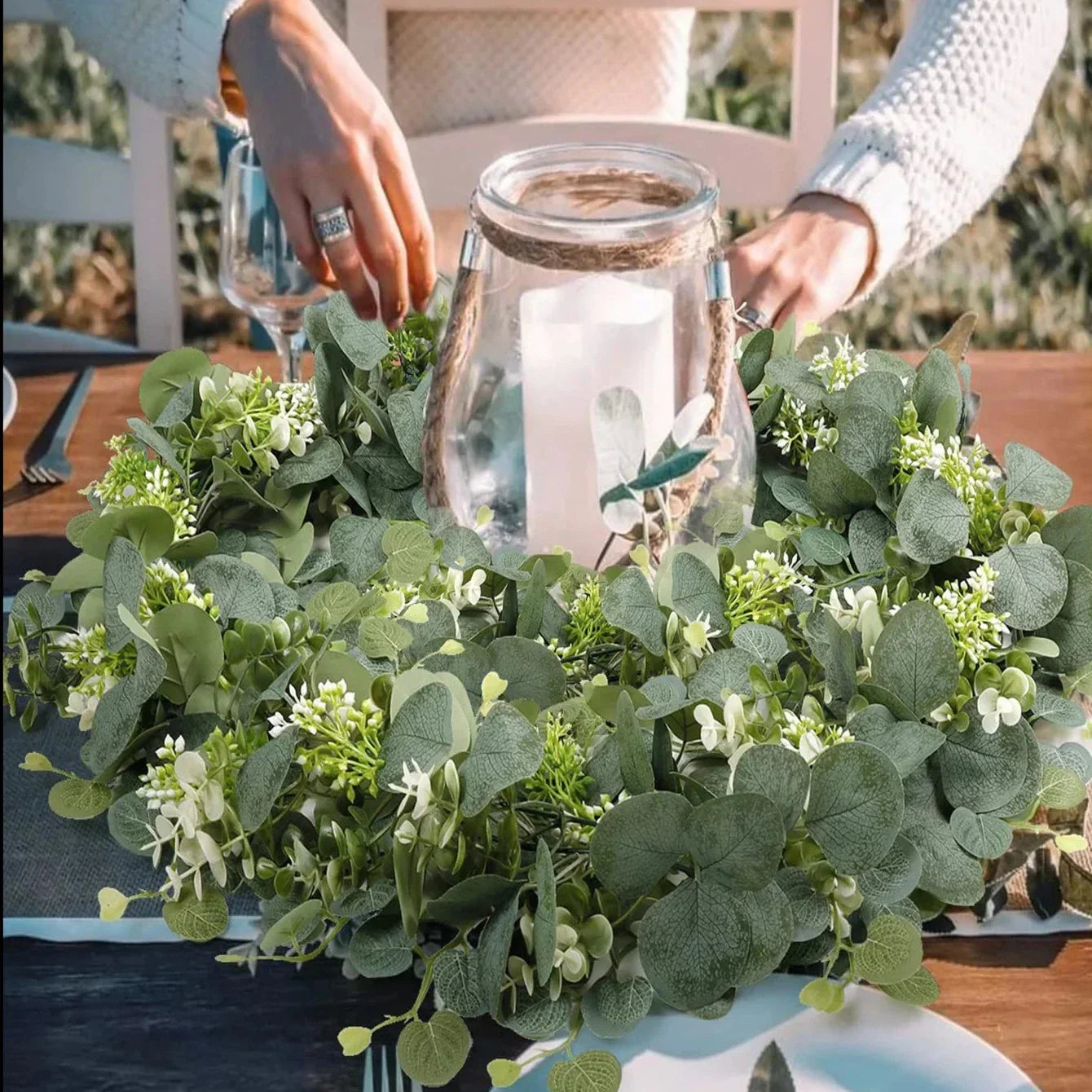 Brehn | Girlande - EucaGreen - Künstlicher Eukalyptus - 2-teiliges Set