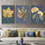 Blaue Minimalistische Goldene Abstrakte Florale Wandkunst Feine Kunst Leinwanddrucke Bilder Für Luxuriöses Wohnzimmer Esszimmer Home Office Kunst Dekor | Brehn