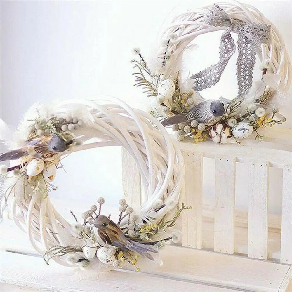 Brehn | WhiteWonder | Luxus Rattan Kranz für Weihnachten
