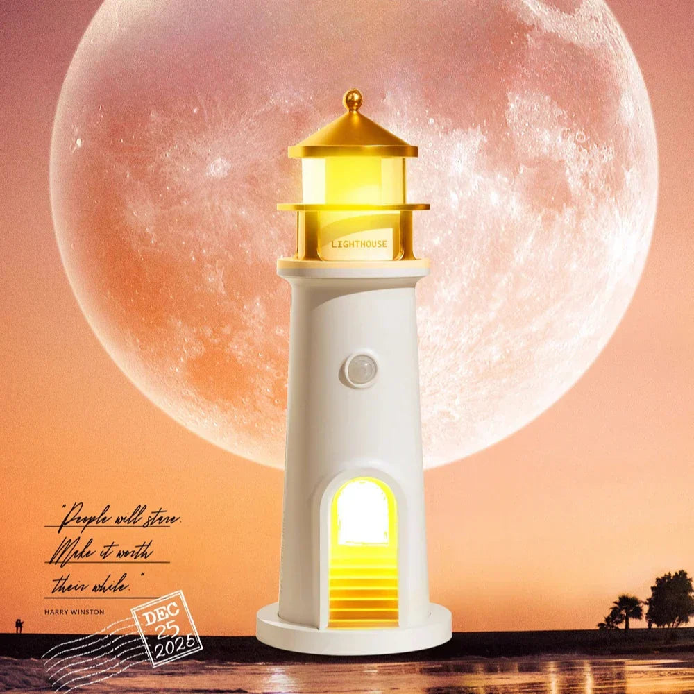 Moon Harbor Leuchtturm Nachtlampe