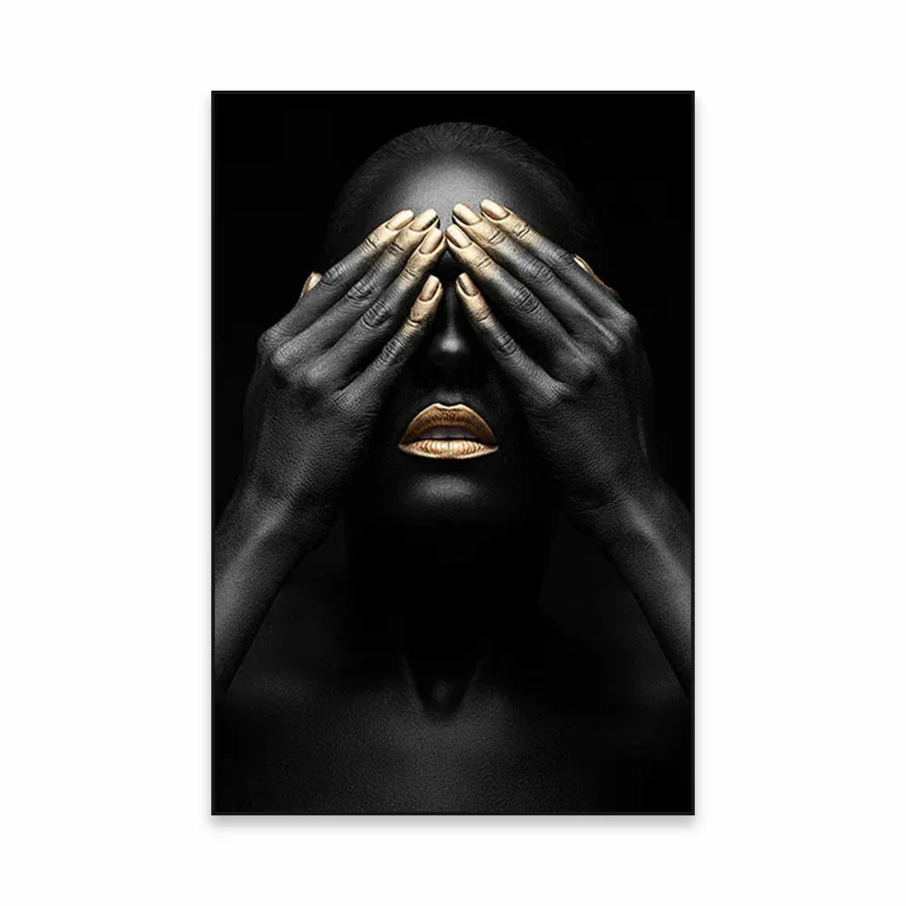 Golden Girl Fashion Wandkunst Fine Art Leinwanddrucke Moderne Abstrakte Porträtbilder Für Wohnzimmer Schlafzimmer Boutique Salon Kunstdekoration | Brehn