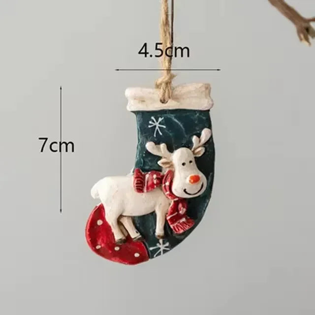 Klassische Weihnachtsdeko – Hängende Weihnachtsstrümpfe mit Elchmotiv | Brehn
