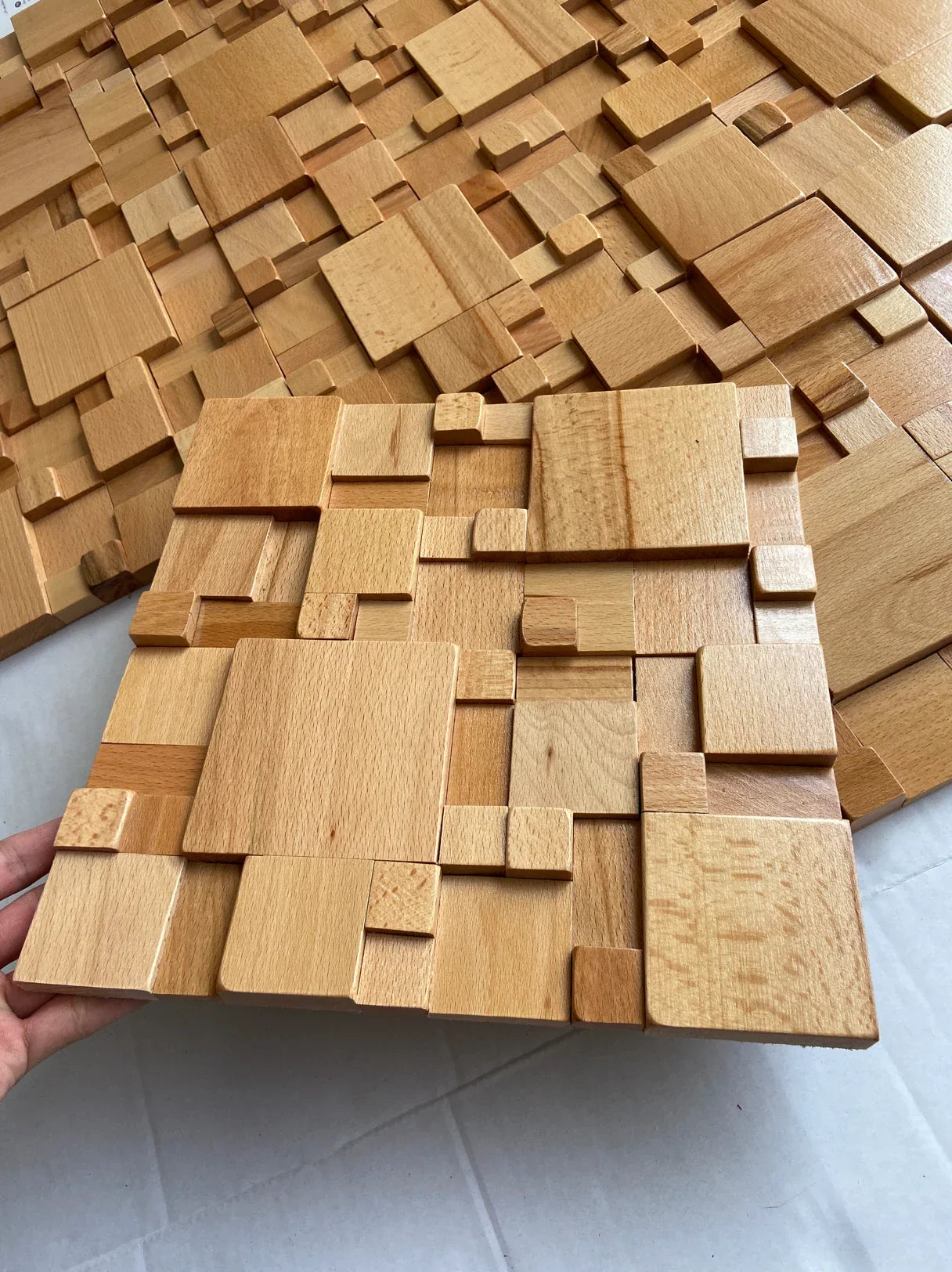 Brehn | Mosaikwandpaneele Massivholz und schallabsorbierende Dekoration
