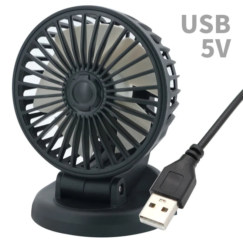 360° Verstellbarer Auto-Lüfter - 3-Kopf Automobil Elektroventilator - USB/12V/24V - 2 Geschwindigkeiten - Leises Kühlen für Zuhause, Schreibtisch, Büro & Auto | Brehn