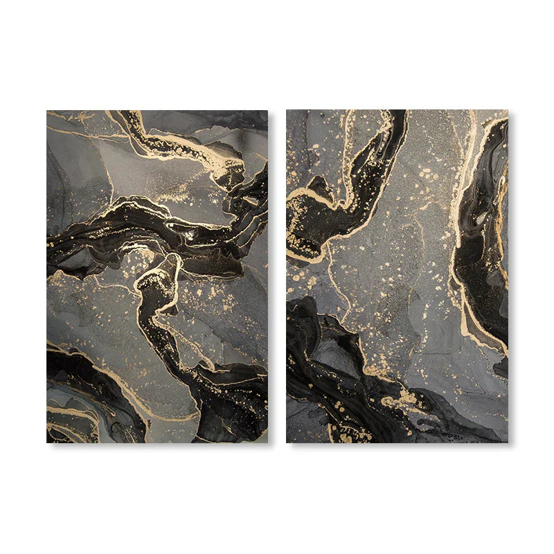 Abstrakte Schwarze Graue Goldene Flüssige Marmorprint Wandkunst Feine Kunst Leinwanddrucke Bilder Für Moderne Wohnung Wohnzimmer Home Office Dekor | Brehn