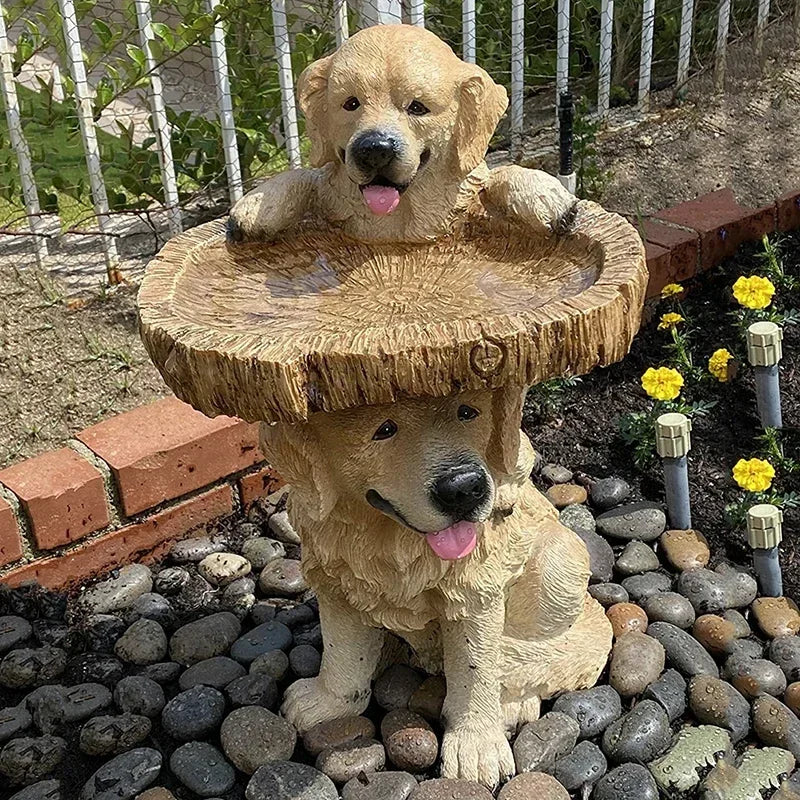 Brehn | Golden Retriever Welpen Vogelbad Gartenstatue