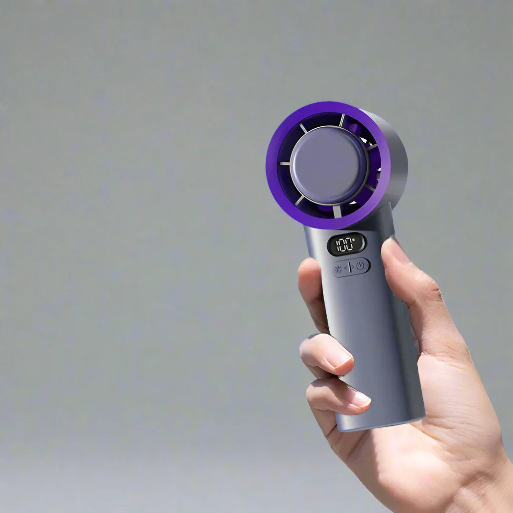 Skye Mini Ventilator mit Kühlplatte – Tragbarer Ventilator mit 100 Geschwindigkeiten und verstellbarem Luftzug | Brehn