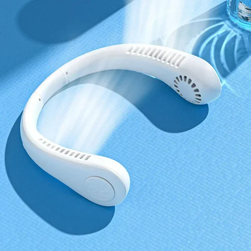 Tragbarer Mini-Hals-Hängelüfter – Tragbarer USB-Luftgekühlter Lüfter für Sommer, Outdoor-Sport, Laufen, Reisen, ohne Klingen-Design | Brehn