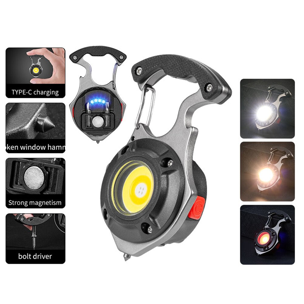 7in1 Taschenlampe Survival Camping Schlüsselanhänger | Brehn