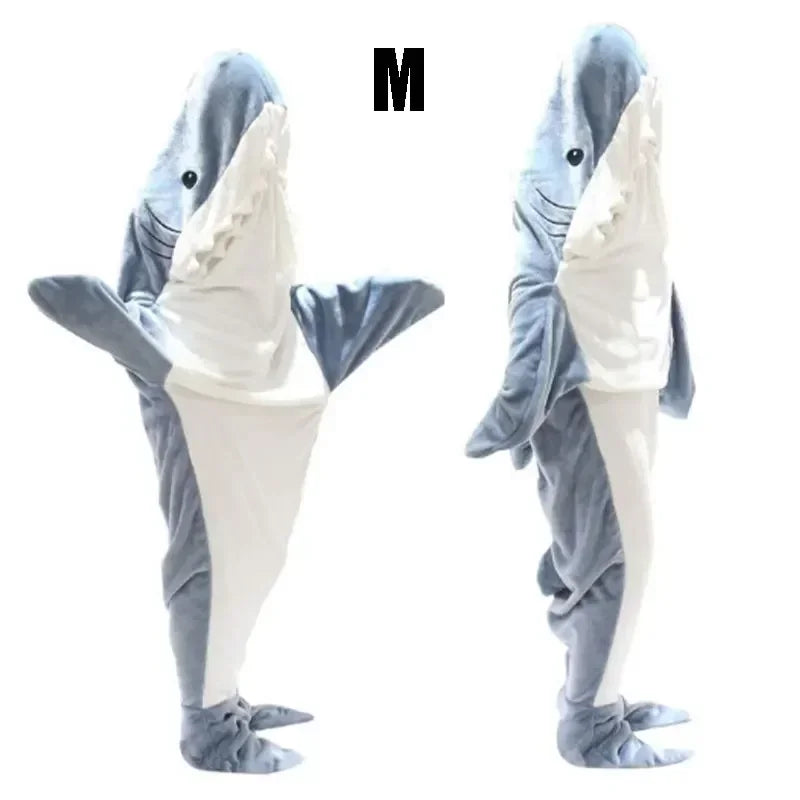 Snuggly Shark Gemütlicher Kapuzen-Einteiler Brehnanket