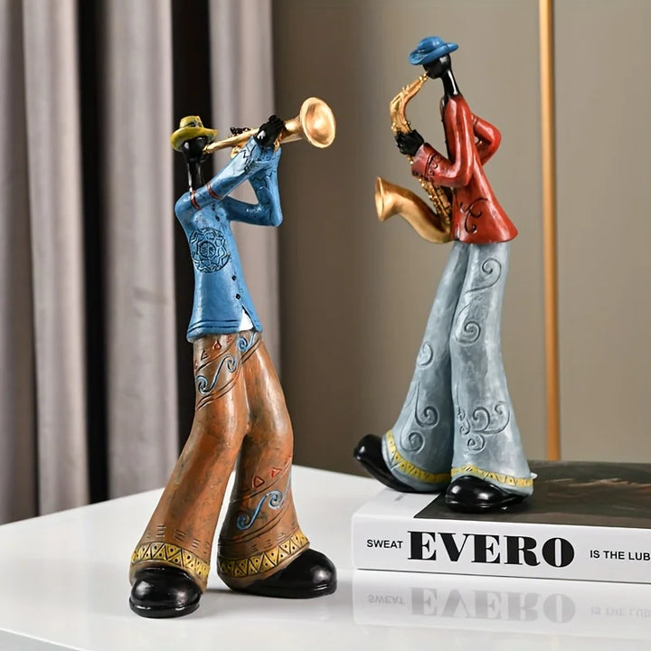 Harz Jazz Band Figurine - Vintage Musik Dekor Statue | Brehn