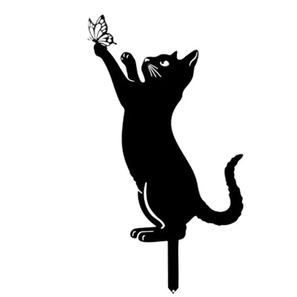 Brehn | Mystische schwarze Katze kreative Gartenfigur