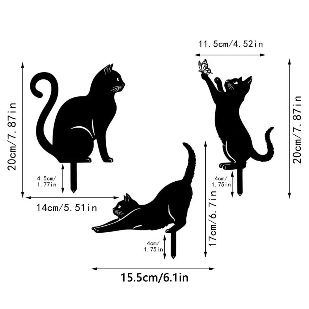 Brehn | Mystische schwarze Katze kreative Gartenfigur