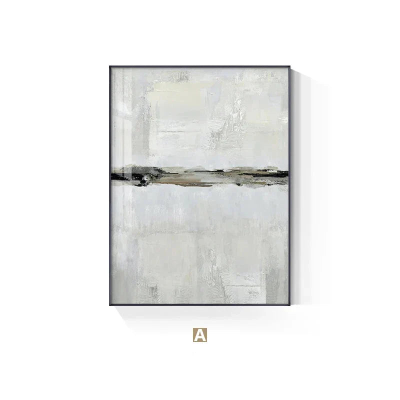 Minimalistische Beige-Grau-Farbblock abstrakte Wandkunst Fine Art Leinwanddrucke Bilder für moderne Wohnungen Wohnzimmer Schlafzimmer zeitgenössische Wohnkultur