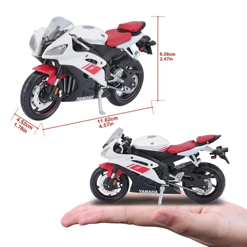 Brehn | 1:18 Maßstab Yamaha R6 Legierungsroller Sportbike Figuren Diecasts Kinder Spielzeug Motorrad Rennmodell Nachbildungen Sammlergeschenk für Jungen