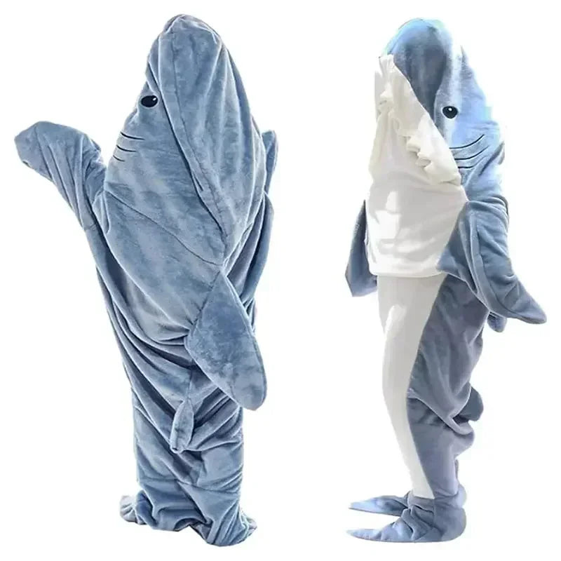 Snuggly Shark Gemütlicher Kapuzen-Einteiler Brehnanket