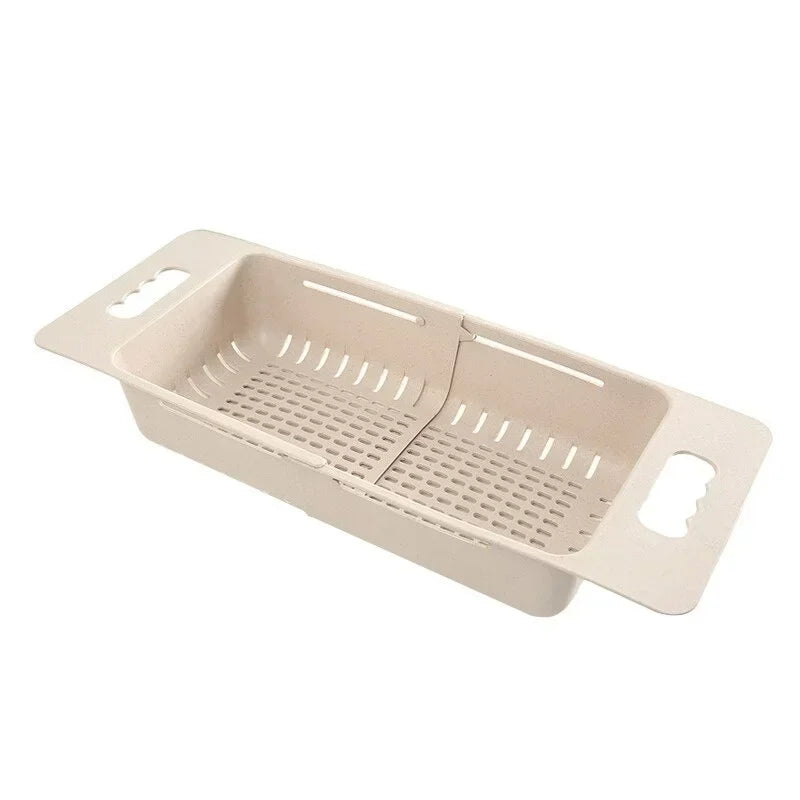 FlexDrain Abtropfkorb Küche – Verstellbarer Spülbecken Organizer | Auto Ablauf & Obst Gemüse Trockner | Platzsparendes Küchezubehör | Brehn