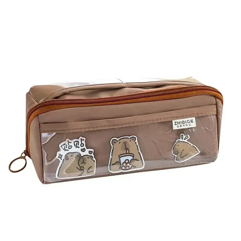 Brehn | Federmäppchen KIDZORA CrystalBag | Transparent & Vielseitig | 10-Taschen-Design | Hohe Kapazität für Schule & Freizeit