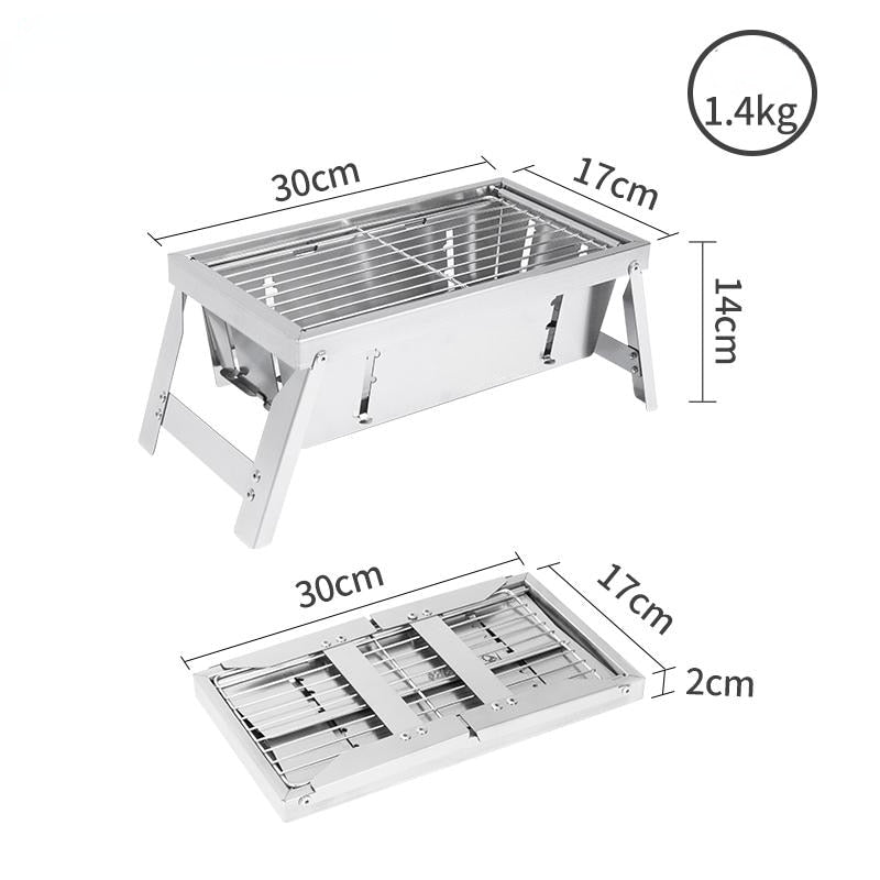 VIvolux | Ultimate Camping Style Edelstahl Faltgrill
