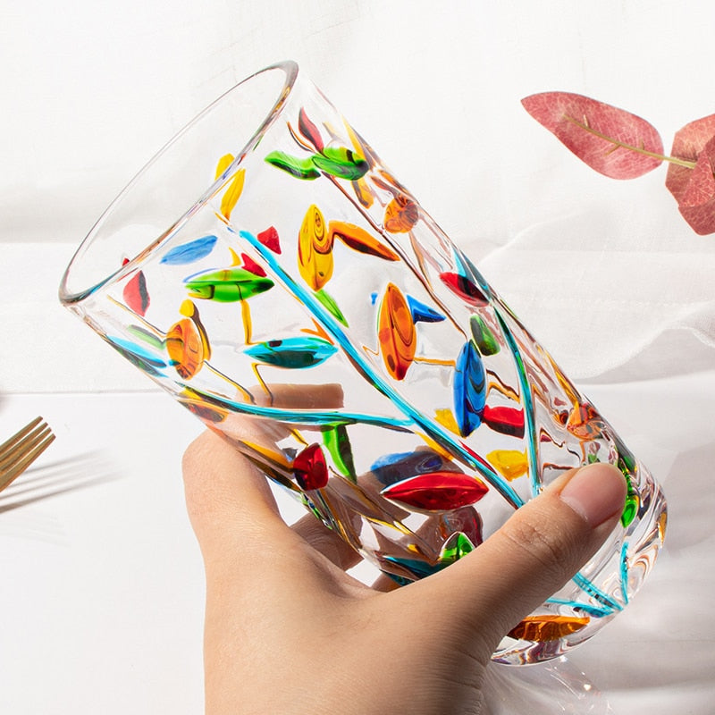 Handgemalte Blattglas-Tasse | Brehn