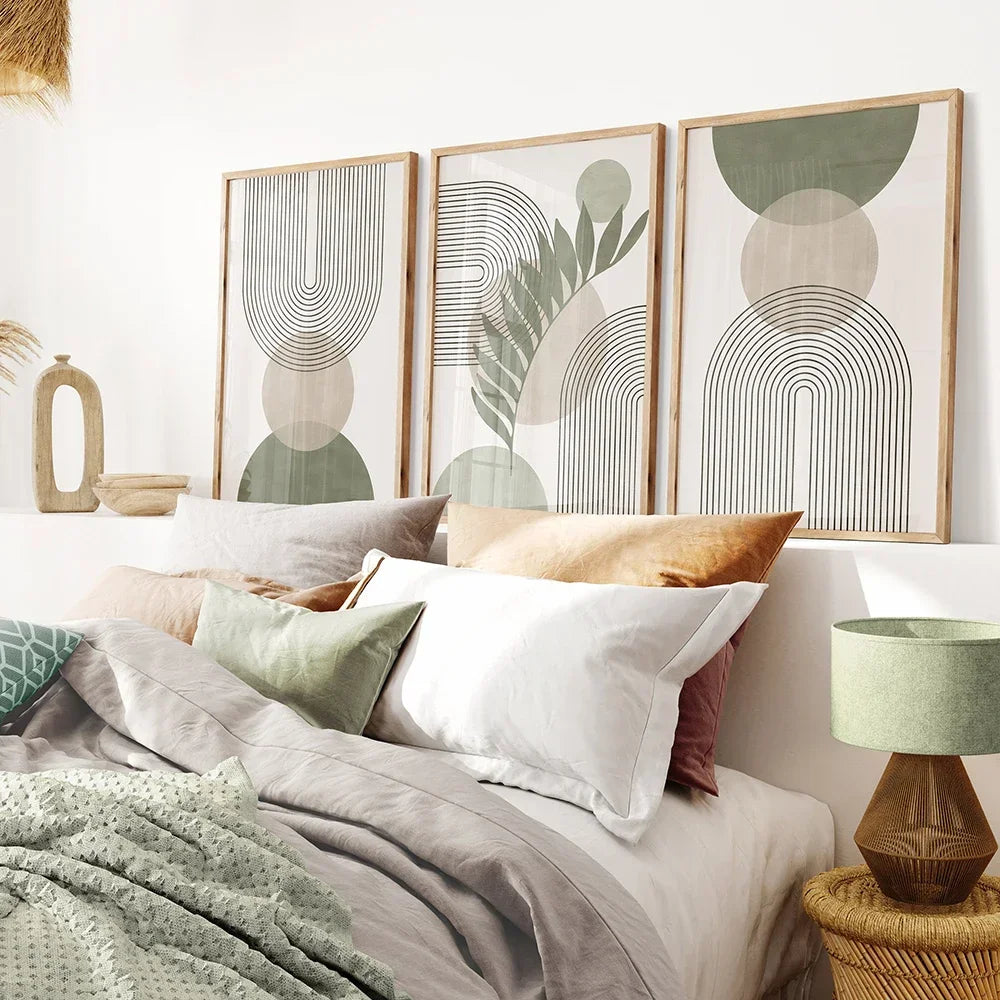 Salbeigrün Beige Minimalistische Abstrakte Botanische Wandkunst Feine Kunst Leinwanddrucke Bilder Für Wohnzimmer Esszimmer Nordische Wohnkultur | Brehn