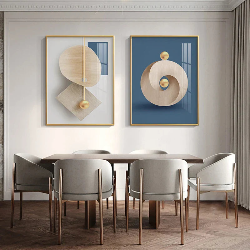 Moderne Ästhetik Abstrakte Geometrie Wandkunst Fine Art Leinwanddrucke Poster Bilder Für Moderne Wohnung Wohnzimmer Licht Luxus Wohnkultur | Brehn