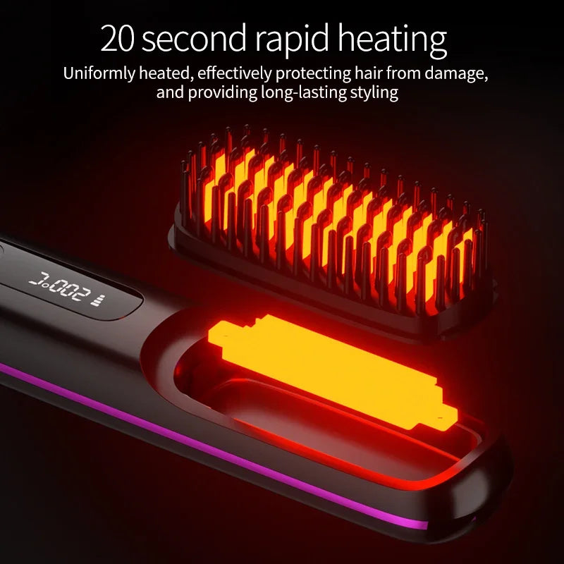 Brehn | Glissara | Kabelloses Haarglätteisen | USB-Ladefunktion & LCD-Display | Keramik & Ionen-Technologie