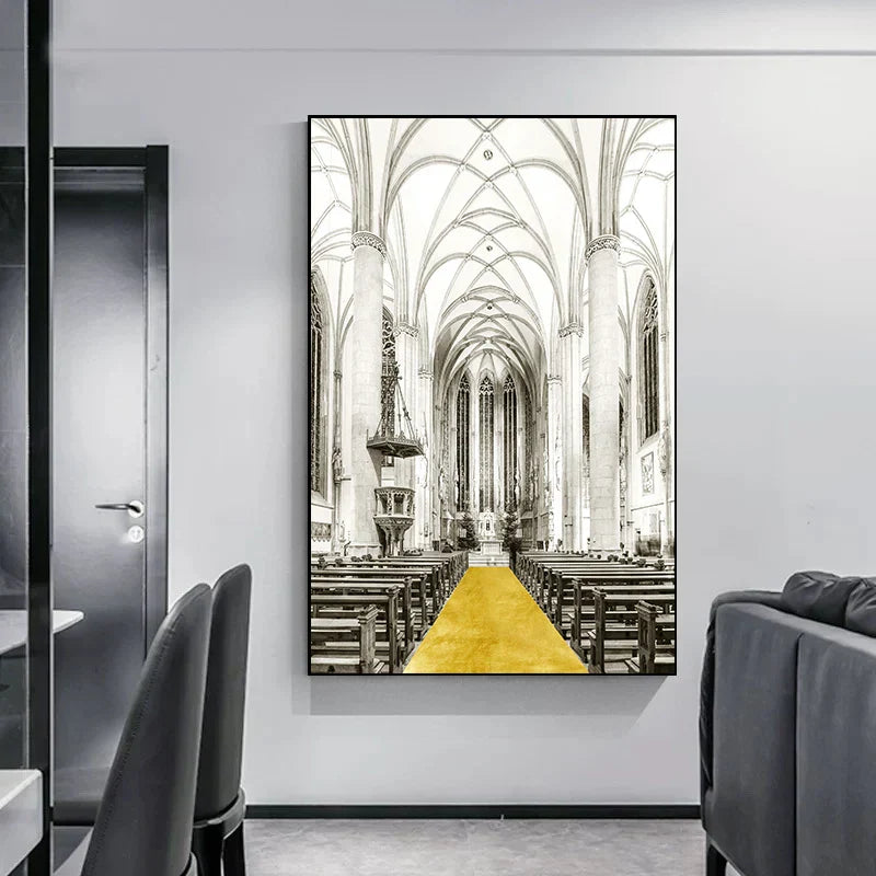 Minimalistische abstrakte architektonische Wandkunst feine Kunstleinwand Drucke Poster Bilder für moderne Apartment Wohnzimmer Büro Dekor | Brehn
