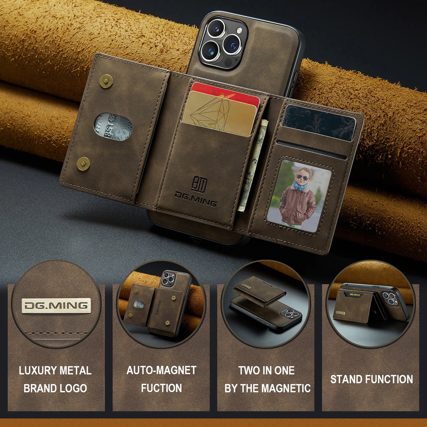 2-in-1 iPhone-Hülle mit abnehmbarer Brieftasche