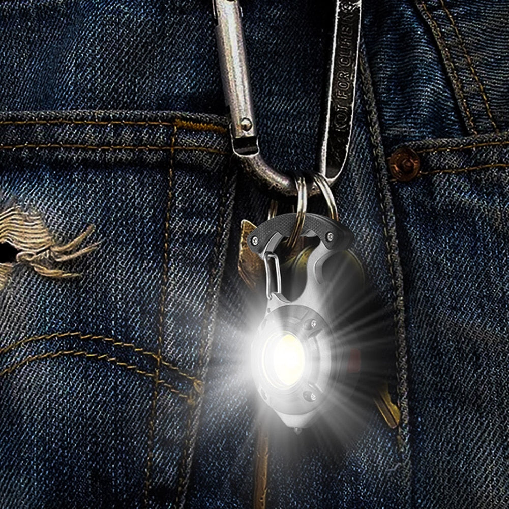 7in1 Taschenlampe Survival Camping Schlüsselanhänger | Brehn