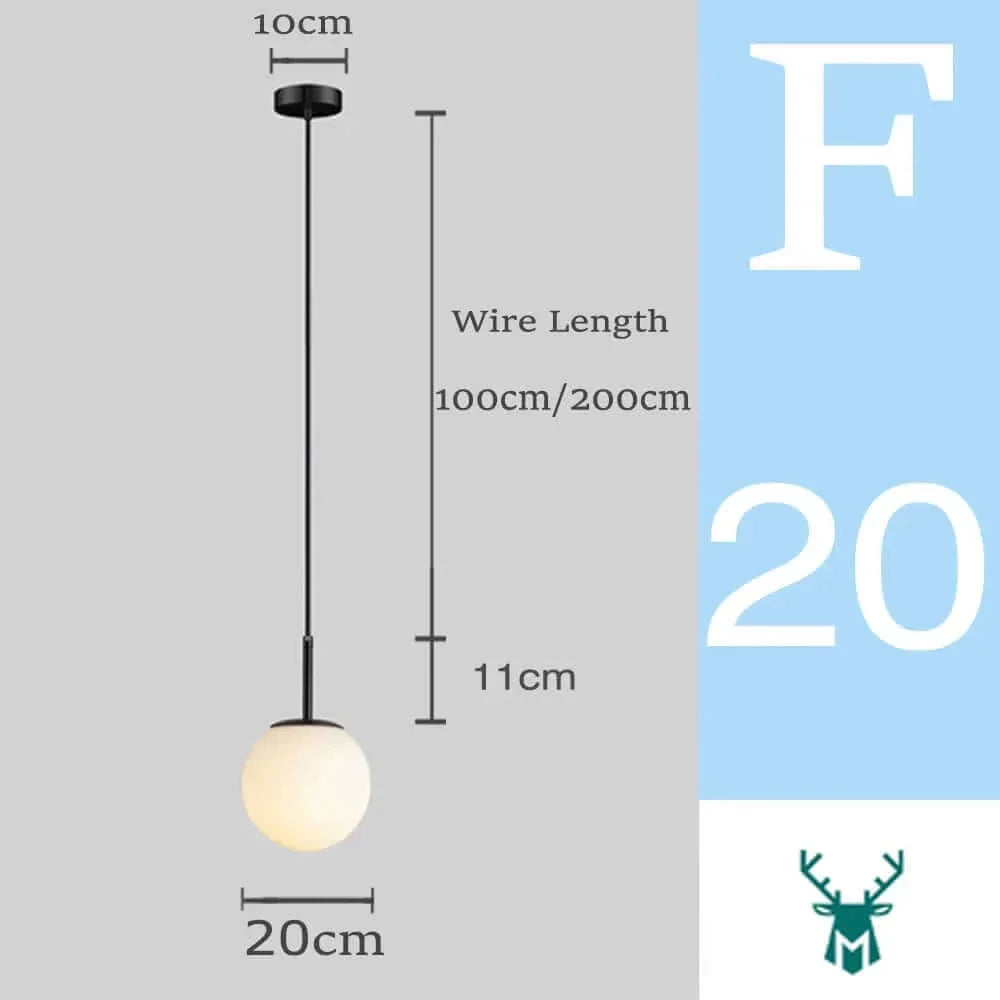 Brehn | Mid-Century Modern Glas Ball Pendelleuchte