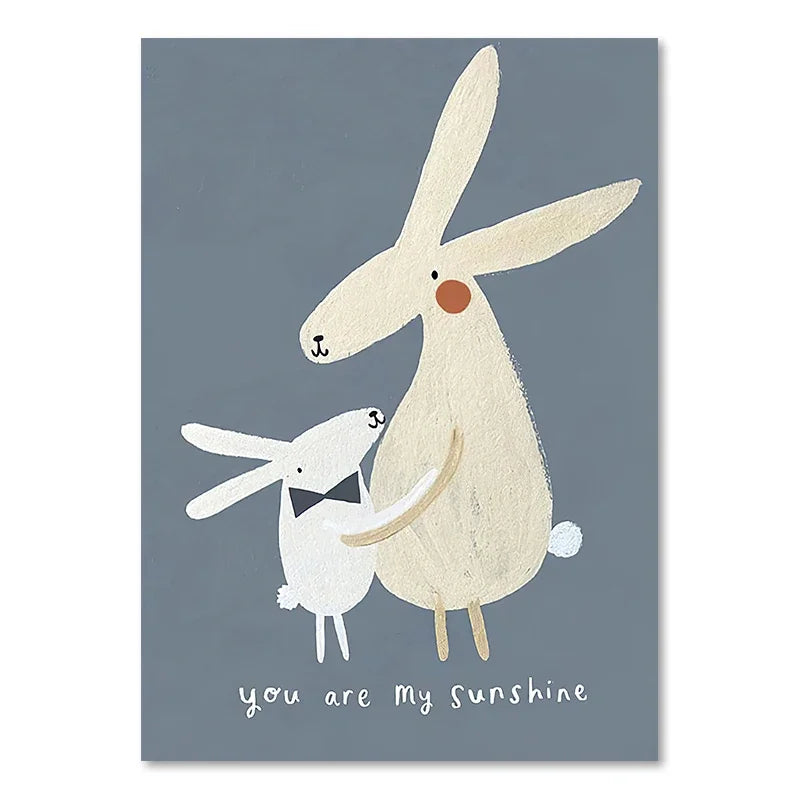 Niedliche Baby Tiere Kinderzimmer Wandkunst Illustrationen Fine Art Leinwanddrucke Gänse Maus Löwe Eisbär Poster Bilder für das Kinderzimmer Wanddekoration | Brehn