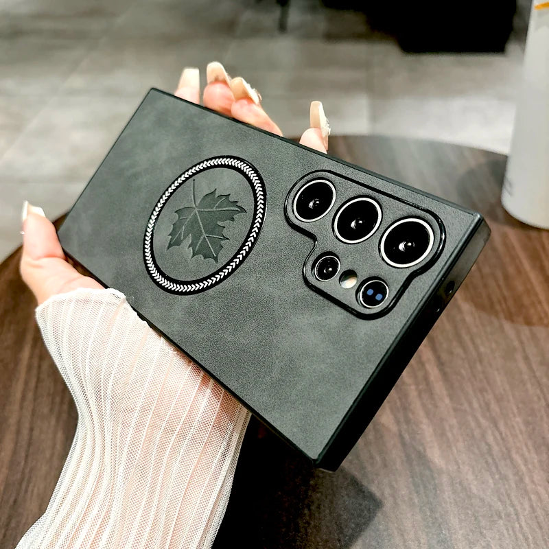 BowLift | Leather Samsung Galaxy Magnetic Wireless Charging Case