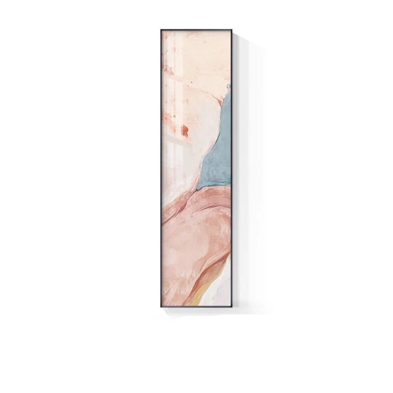Marmor Druck Abstract Vertikale Format Wandkunst Blau Pastell Rosa Bilder Für Modernes Wohnzimmer Schlafzimmer Eingangsbereich Wanddekoration | Brehn