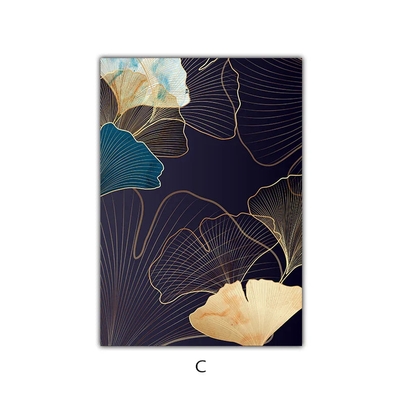 Abstrakte Botanische Tropische Blaue Aubergine Florale Wandkunst Feine Kunst Leinwanddrucke Bilder Für Wohnzimmer Schlafzimmer Hotelzimmer Dekor | Brehn
