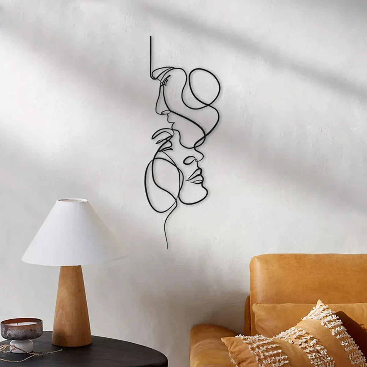Minimalistische Verflochtene Liebende Metall Linienkunst Skulptur Wanddeko Abstrakte Nordische Hängetechnik Für Wohnzimmer Schlafzimmer Wand | Brehn