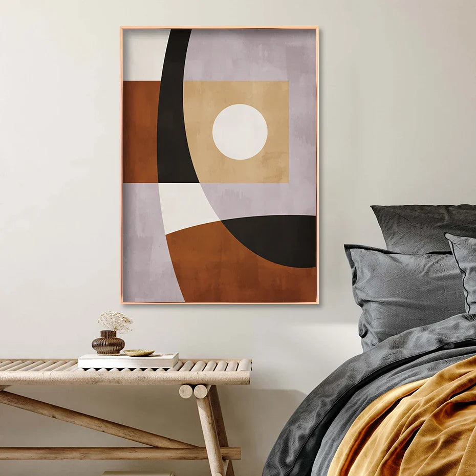 Modern Farbblock Geometrisch Abstrakte Wandkunst Fein Kunst Leinwanddruck Neutrale Farben Bild Für Wohnzimmer Esszimmer Schlafzimmer Kunst Dekor | Brehn